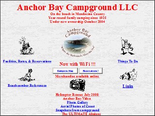 Web site www.abcamp.com, Anchor Bay Campgrounds