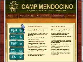 Web site www.campmendocino.org, Camp Mendocino