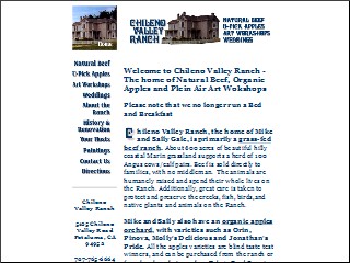 Web site www.chilenobnb.com, Chileno Valley Ranch