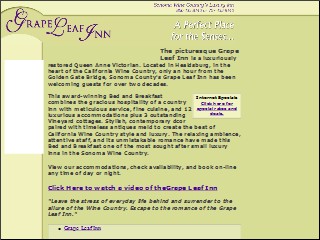 Web site www.grapeleafinn.com, Grape Leaf Inn
