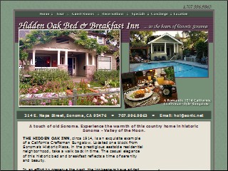 Web site www.hiddenoakinn.com, The Hidden Oak Inn