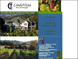 Web site www.lindavista.com, Linda Vista Bed & Breakfast