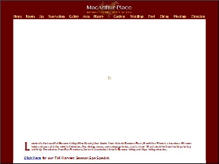 Web site www.macarthurplace.com, Mac Arthur Place Hotel & Spa