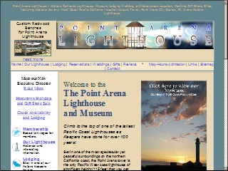 Web site www.pointarenalighthouse.com, Point Arena Lighthouse Museum