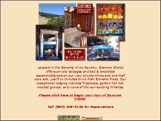 Web site www.sonomachalet.com, Sonoma Chalet Bed & Breakfast