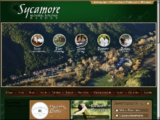 Web site www.sycamoresprings.com, Sycamore Mineral Springs Resort & Spa